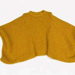 Coco + Carmen Mustard Yellow Knit Poncho Sweater